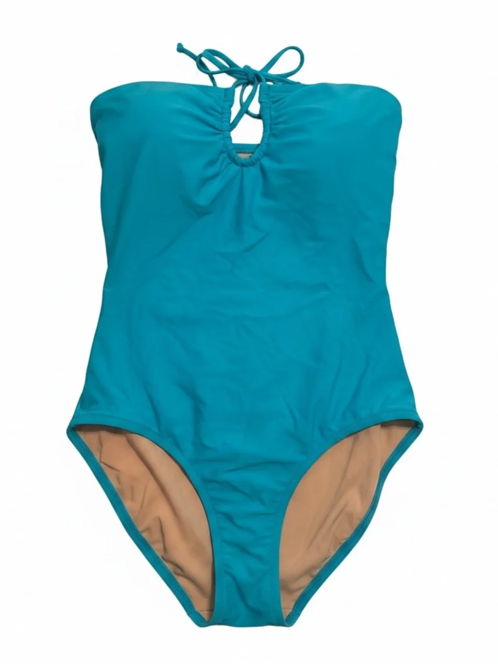 J.Crew Factory Aqua Halter Keyhole One Piece Swimsuit Size M